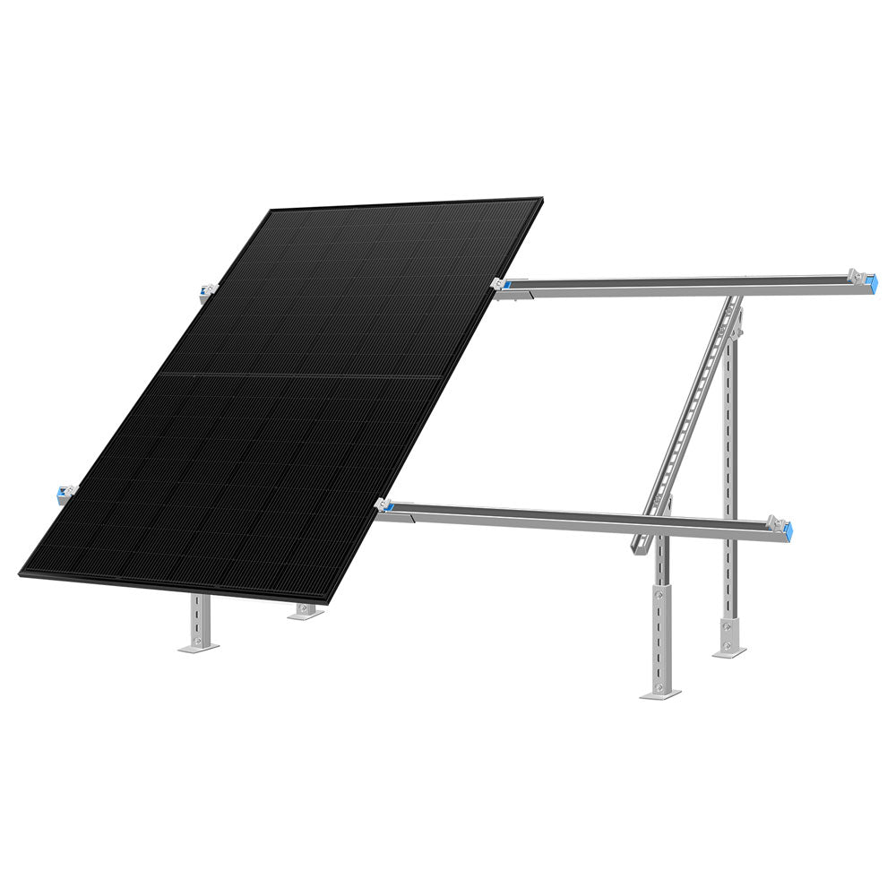Modular & Expandable Ground Mount Brackets for 2× 400W–590W Solar Panels | Heavy-Duty Adjustable