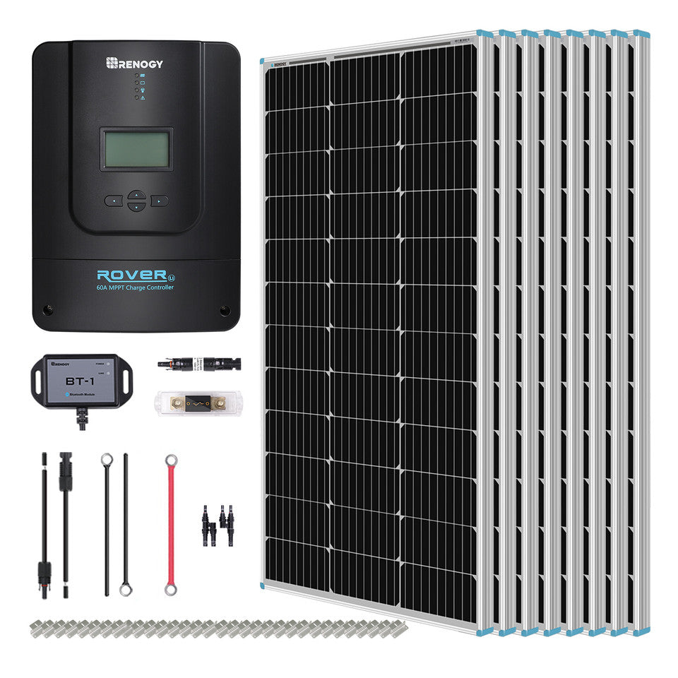 800W 12V/24V Monocrystalline Solar Premium Kit w/Rover 60A Charger Controller SKU: RKIT800DPM-RVR60-US