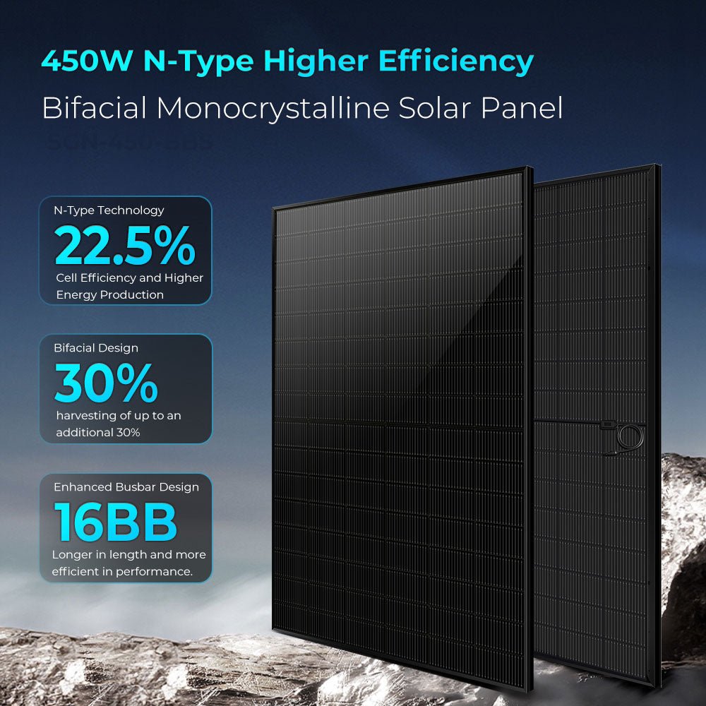 450 Watt Bifacial N-Type Monocrystalline Solar Panel SGN-450-BDG5 (31 PANELS) UL61730