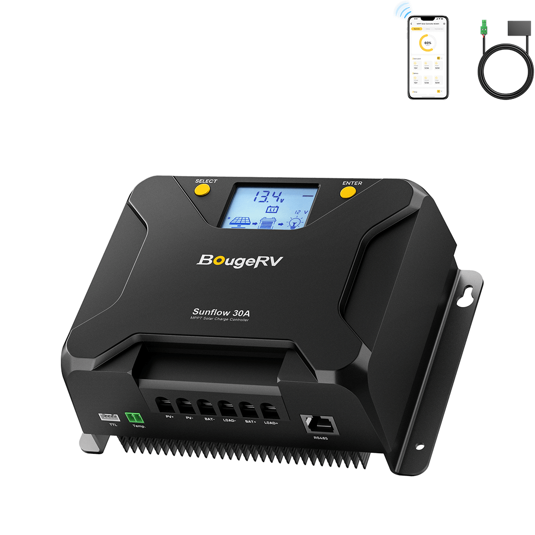 BougeRV Sunflow 30A MPPT Solar Charge Controller 12V/24V