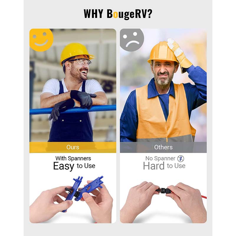 (10AWG) 12PCS Solar Connector with Spanners IP67 Waterproof Male/Female