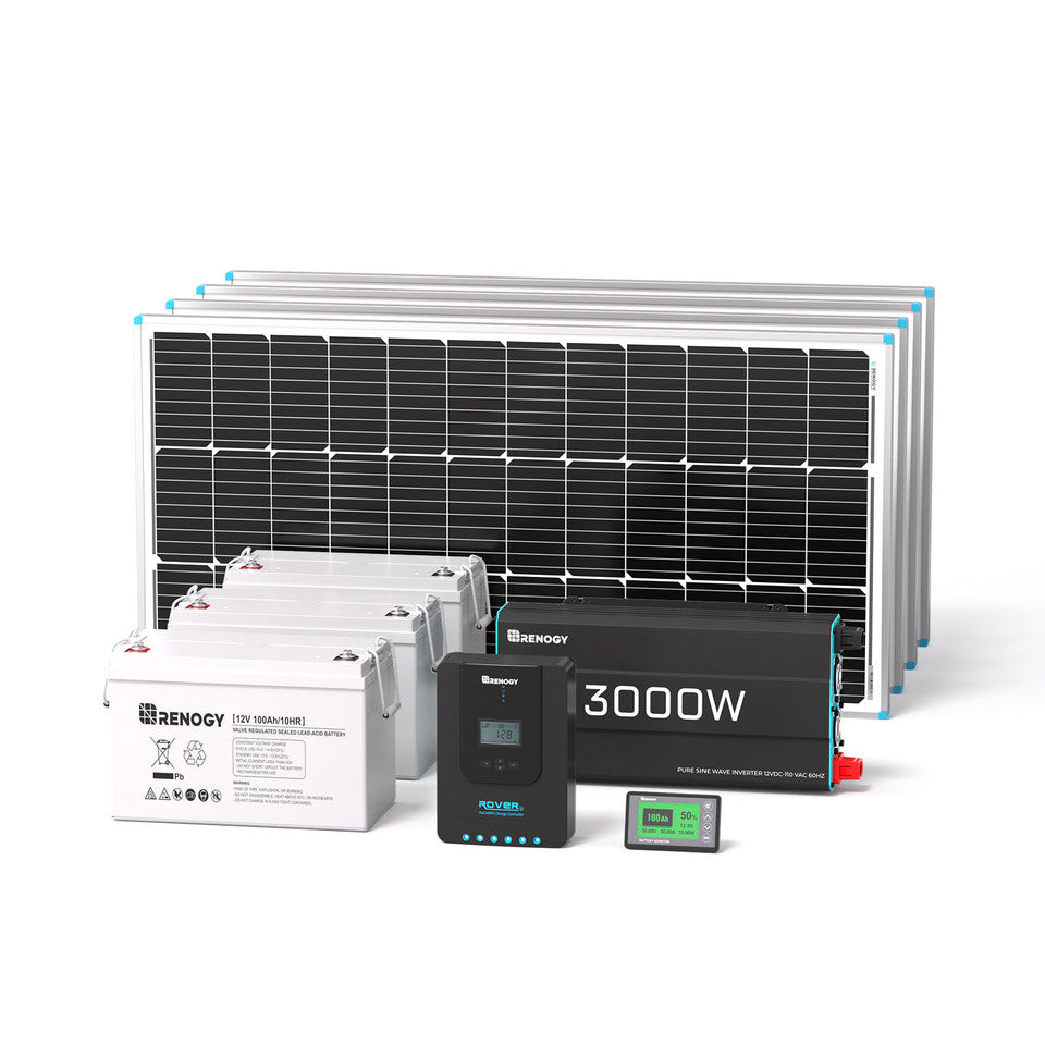 Renogy 400W Complete Kit for Workshop/Shed SKU: RKIT400BD-R40D4-LCFP3-P3-US