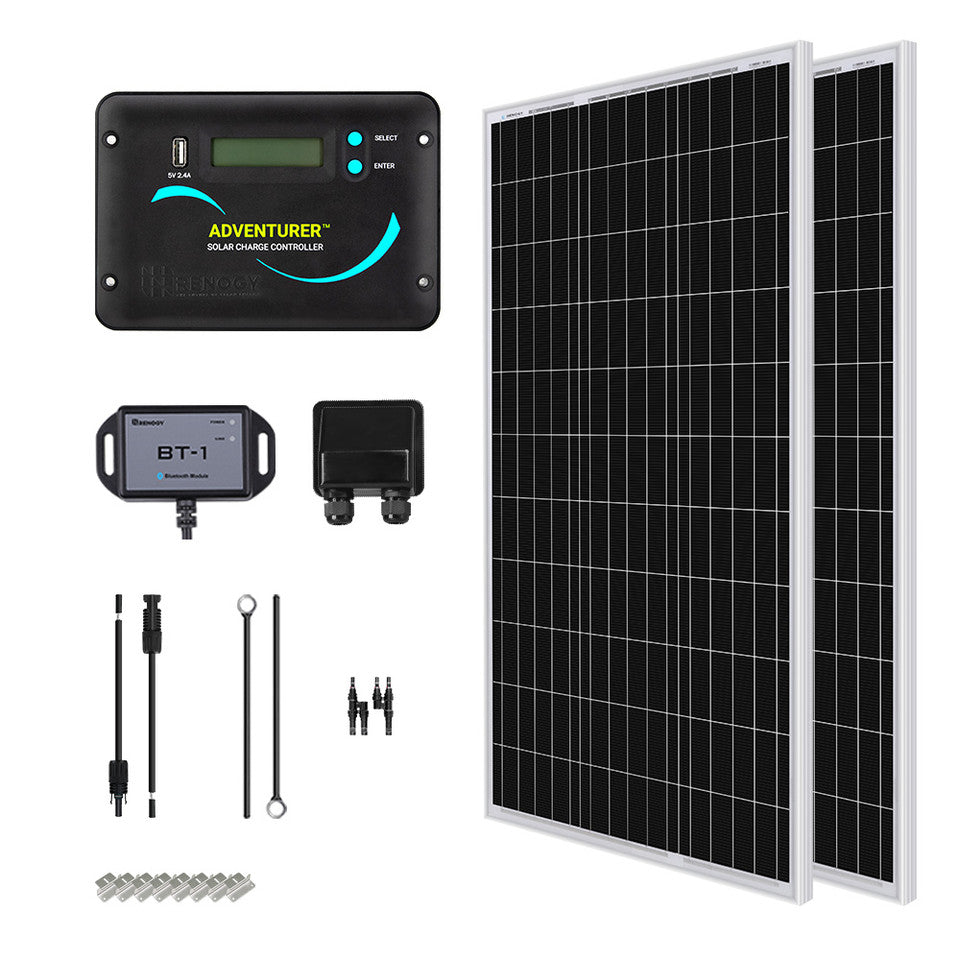 Renogy Energy 200 Watt 12 Volt Solar RV Kit SKU: RNG-KIT-RV200D-ADV30-US