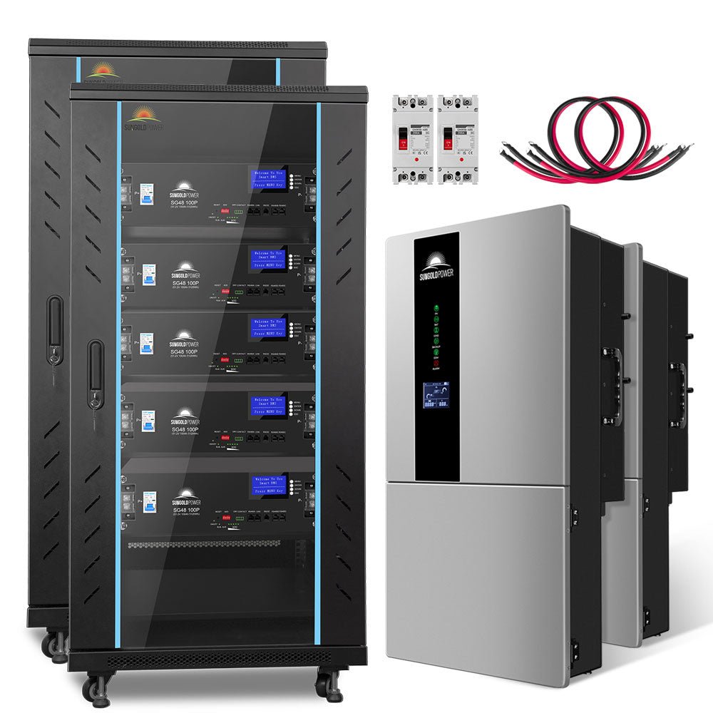 Hybrid Solar Kit 11.4KW 48V Split Phase 51.2 KWH Lithium Battery 36 X 450 Watt Solar Panel SGH-11N5E