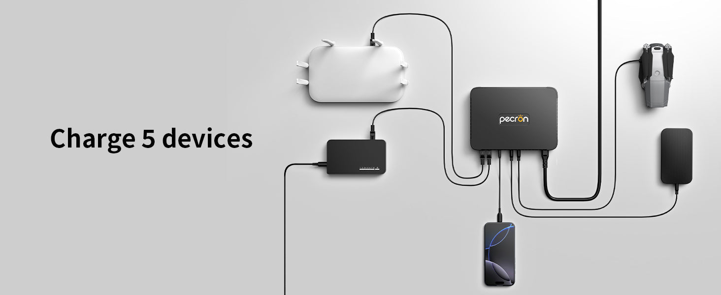 Pecron D77 DC UPS Battery Backup, 76.96Wh Small UPS for WiFi Router/Modem/Security Camera/Phone, With PoE Port, 5V/9V/12V