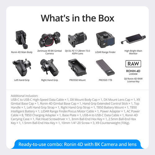 DJI Ronin 4D 4-Axis Cinema Camera 8K Combo with DL PZ 17-28mm T3.0 Lens CP.RN.00000351.01
