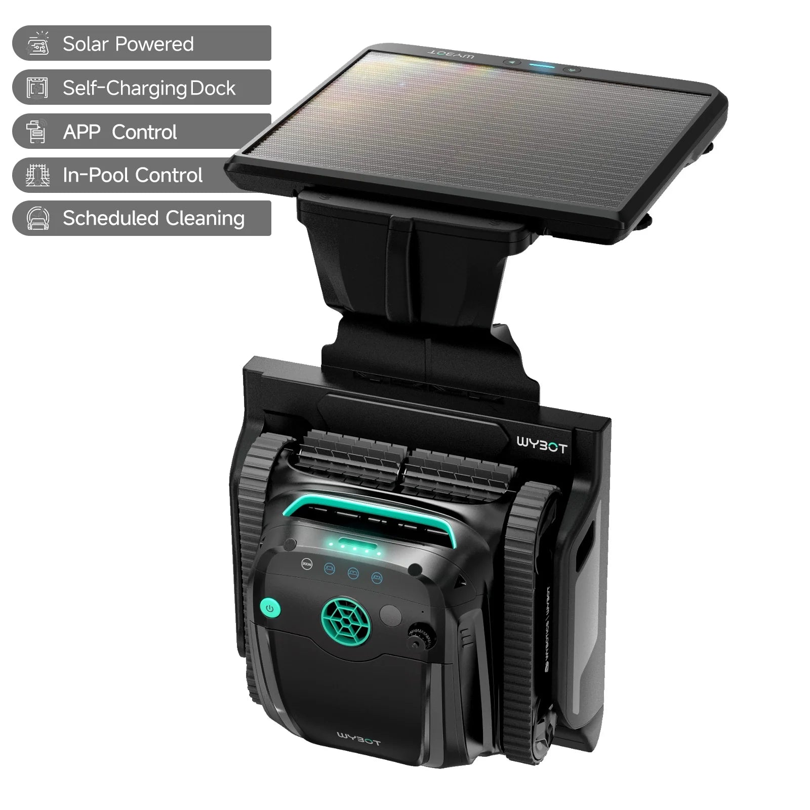 WYBOT S2 Solar with Solar-Powered Charging Dock Robotic Pool Cleaner