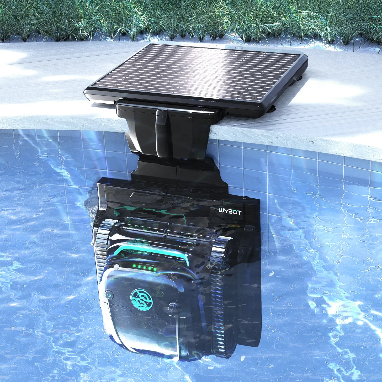 WYBOT S2 Solar with Solar-Powered Charging Dock Robotic Pool Cleaner