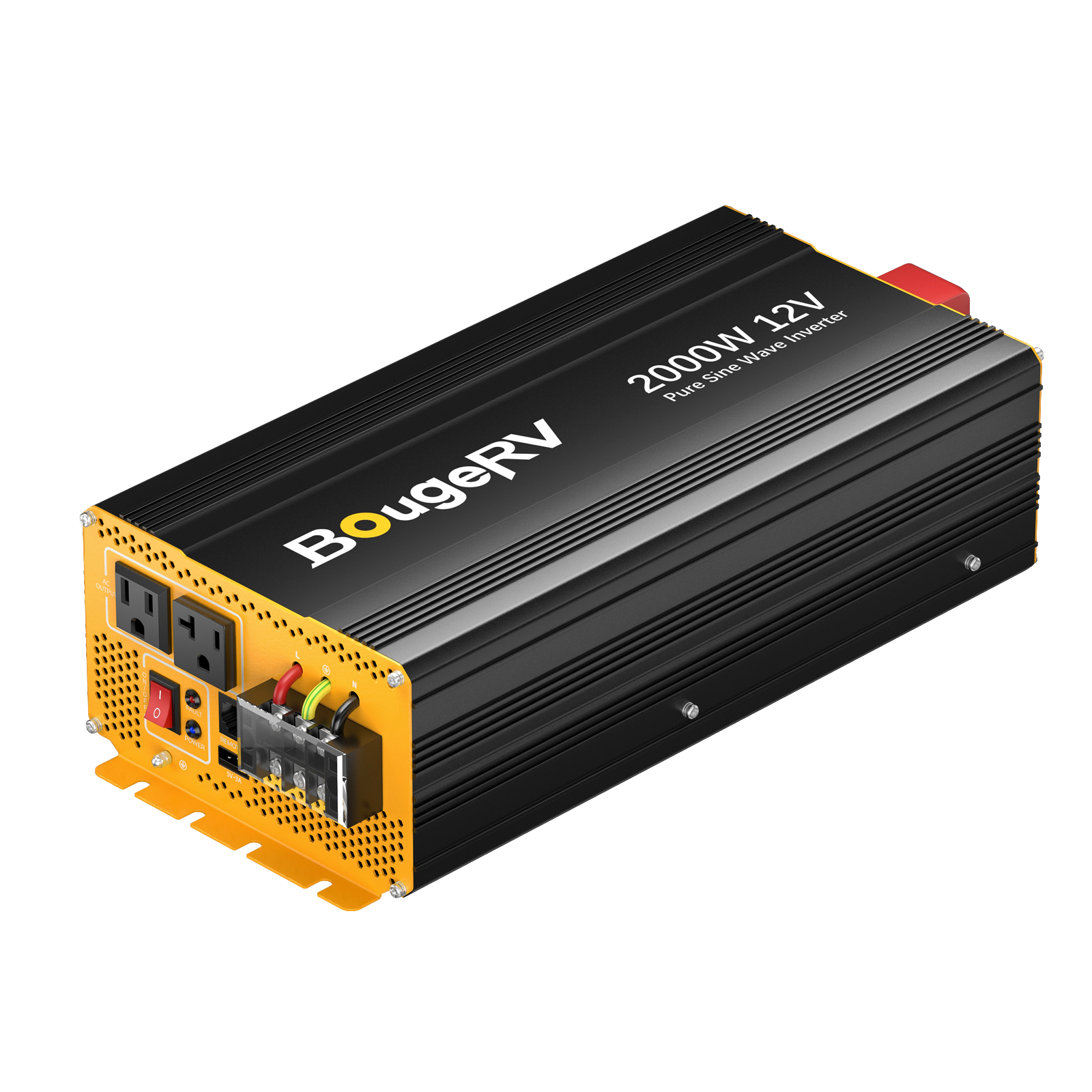 BougeRV 2000W 12V Pure Sine Wave Inverter with Bluetooth