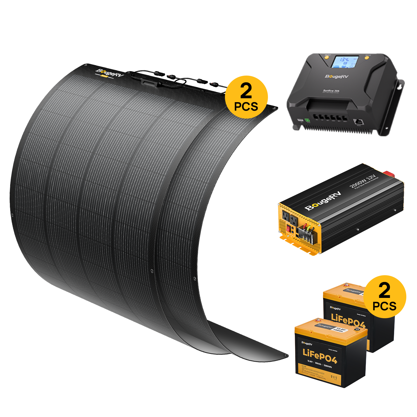 BougeRV 12V 400 Watt Arch Pro Solar System Kit