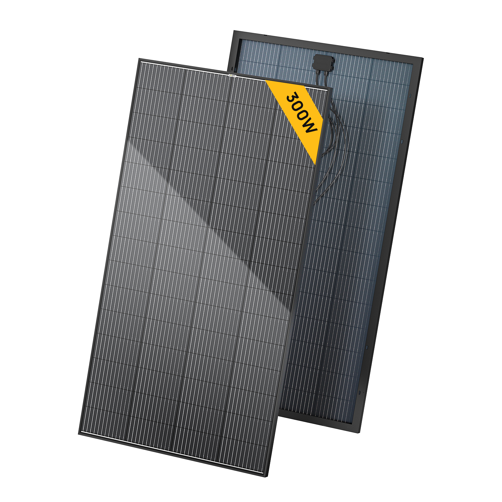 BougeRV 300 Watt 12V/24V Rigid Bifacial 12BB Mono Solar Panel
