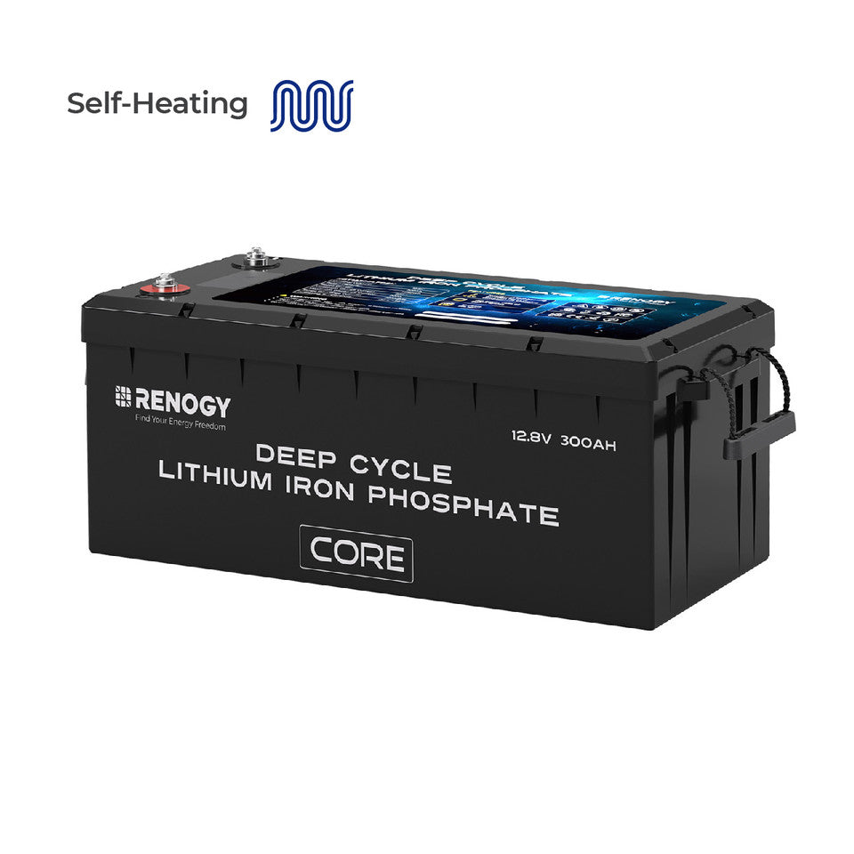 Renogy Energy Core - Renogy 12V 300Ah Deep Cycle Lithium Iron Phosphate Battery w/Self-Heating SKU: RBT12300LFPSH-US