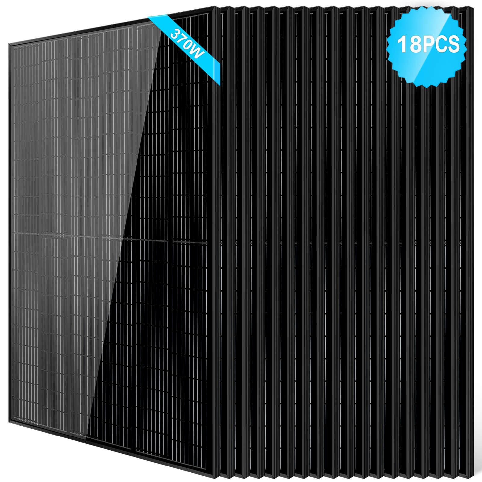 370W Mono Black PERC Solar Panel UL 61730