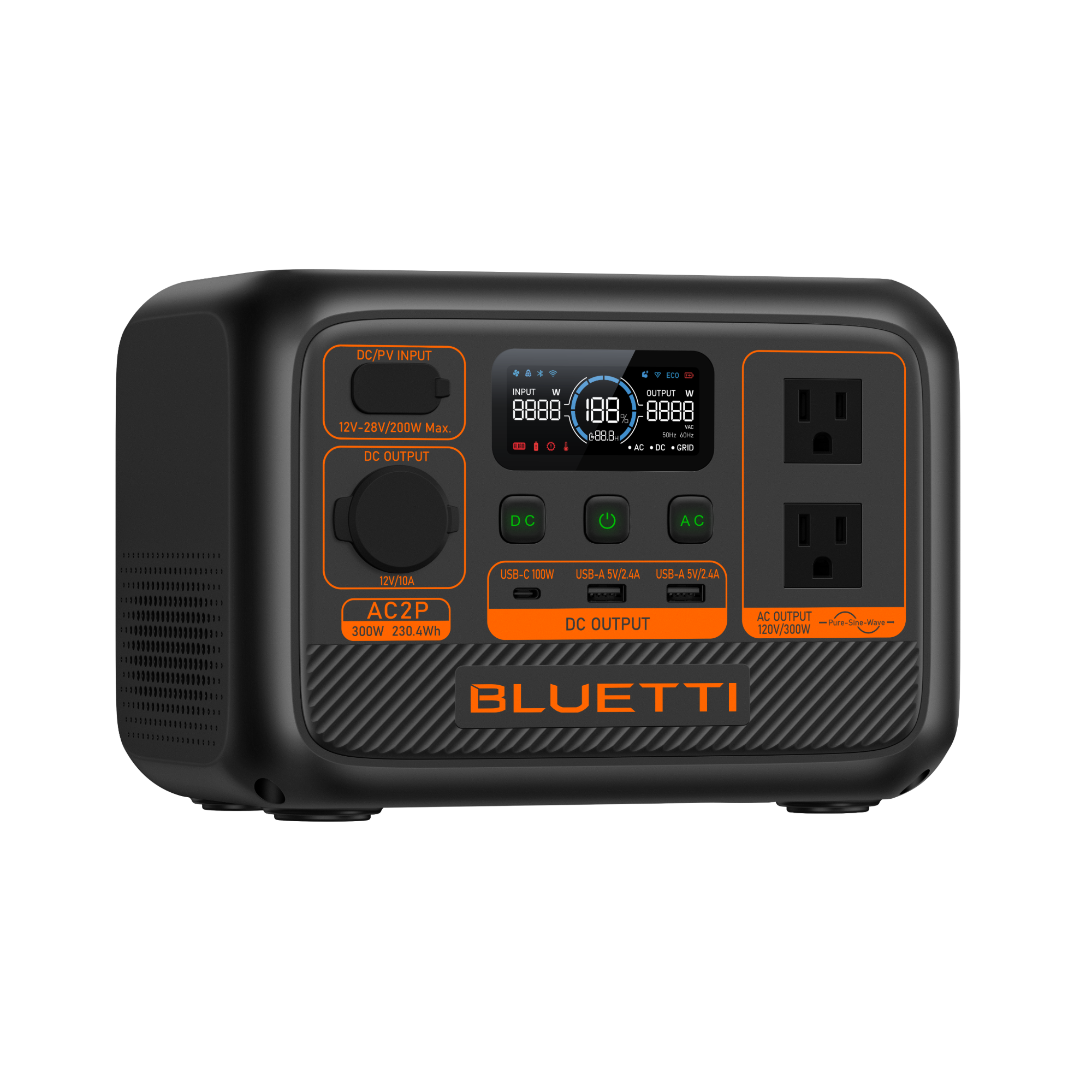 BLUETTI AC2P Portable Power Station | 300W 230.4Wh
