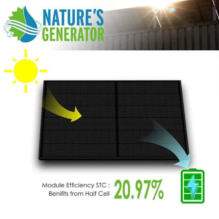 Nature's Generator 410 Watt Monocrystalline Solar Panel (4 Pack) With Solar Panel Mount Rack