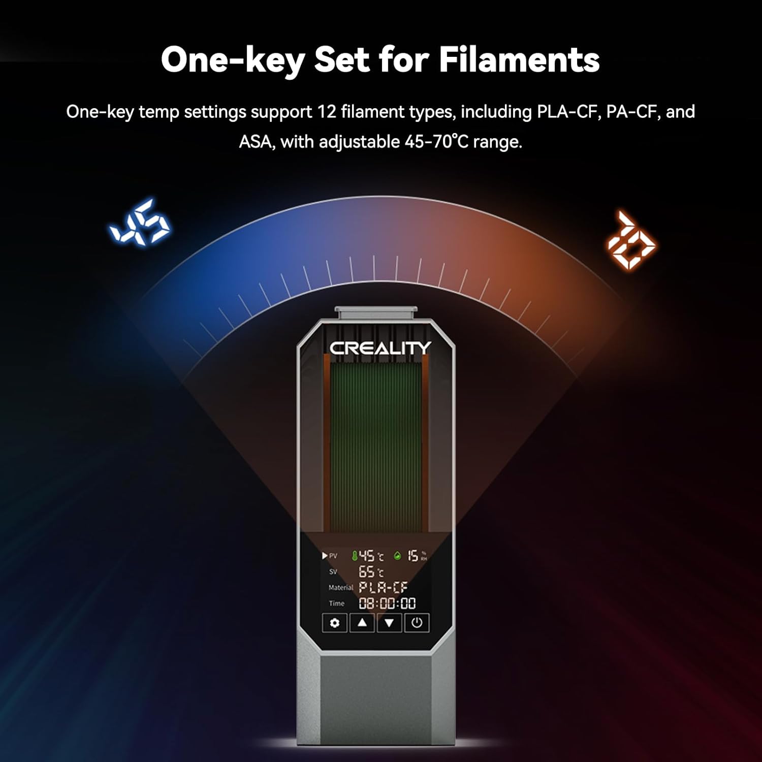 CREALITY Space Pi Filament Dryer – 360° Hot-Air Circulation, Fast Heating, 3.7'' LCD Touch Screen
