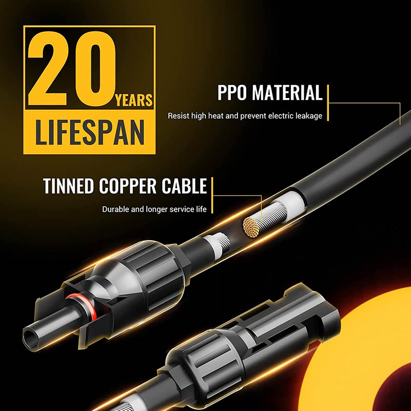 BougeRV Solar Panel Parallel Connectors 1 to 6 Solar Cable Wire