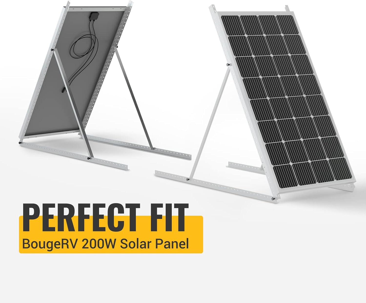 BougeRV 58in Adjustable Solar Panel Tilt Mount Brackets with Foldable Tilt Legs