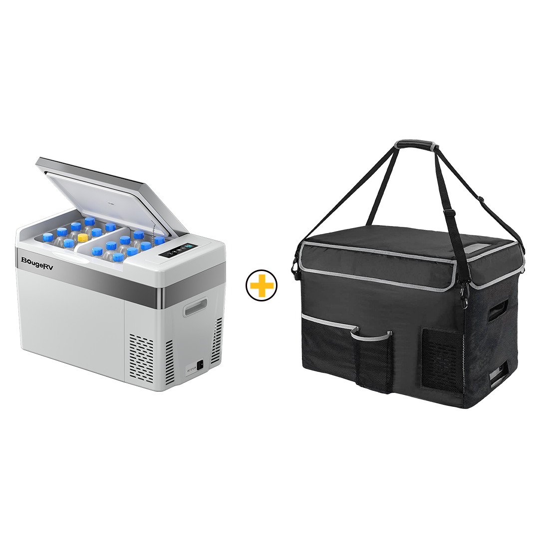 BougeRV 12V 30 Quart (28L) Portable Car Fridge