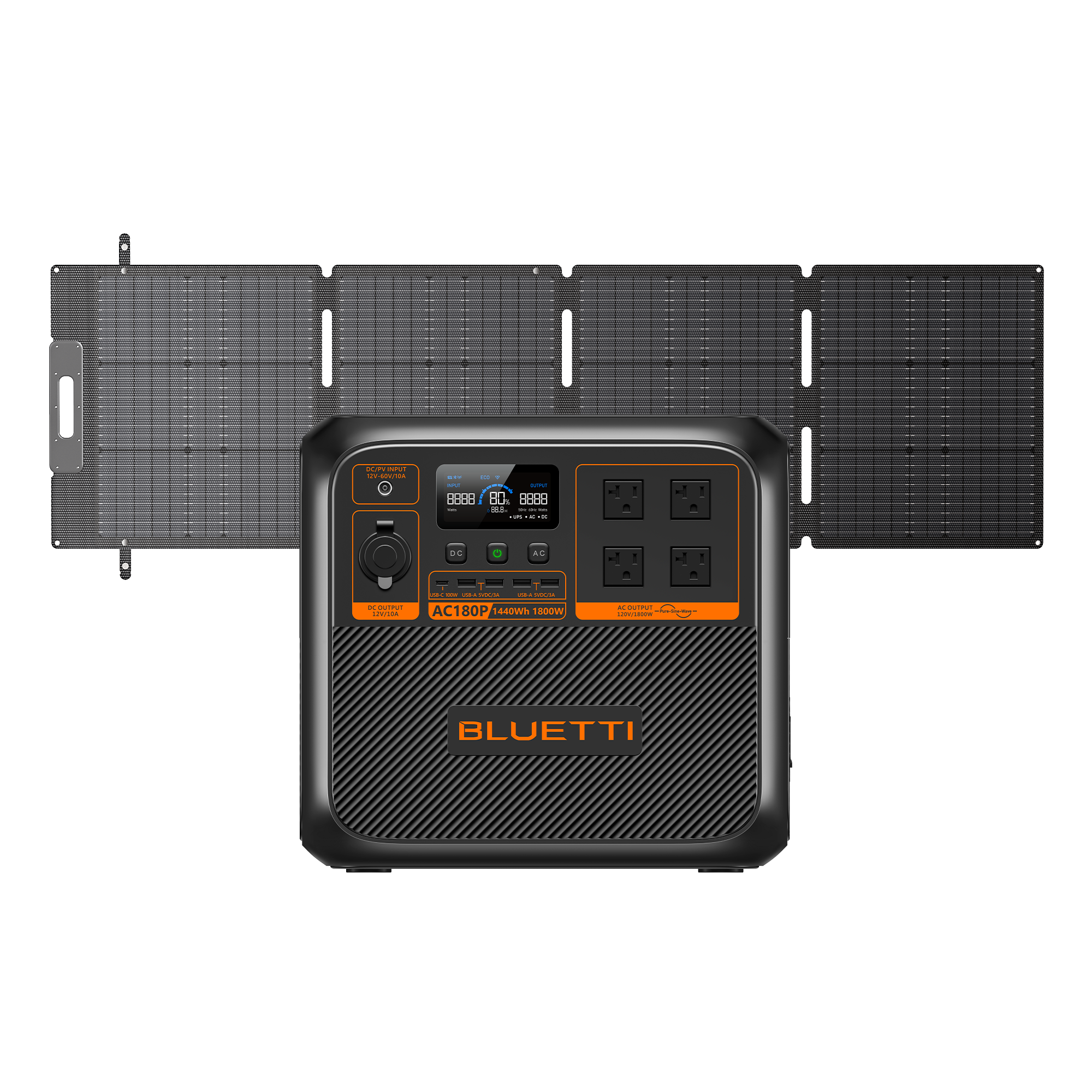 BLUETTI AC180P Solar Portable Power Station | 1,800W 1,440Wh