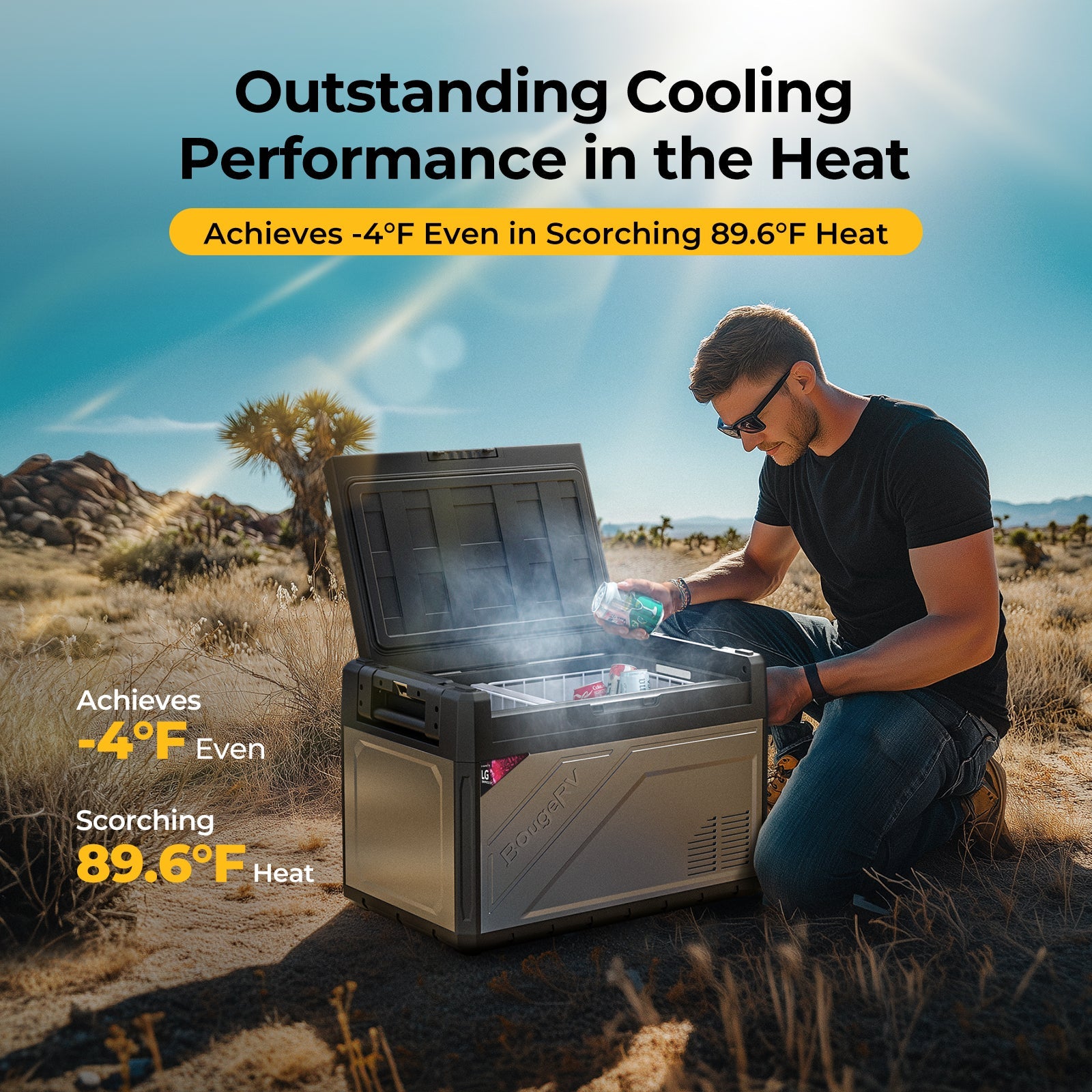 BougeRV Rocky 69QT Dual Zone 12V Portable Fridge