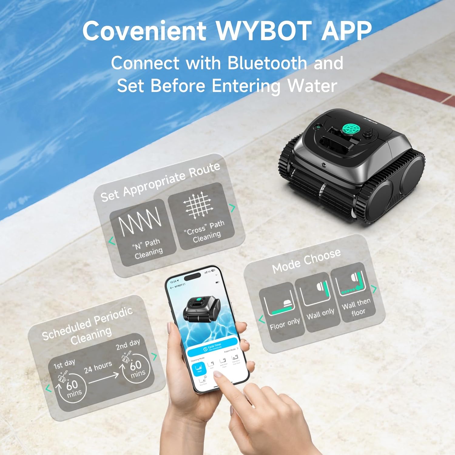 WYBOT C1 Cordless Robotic Pool Cleaner