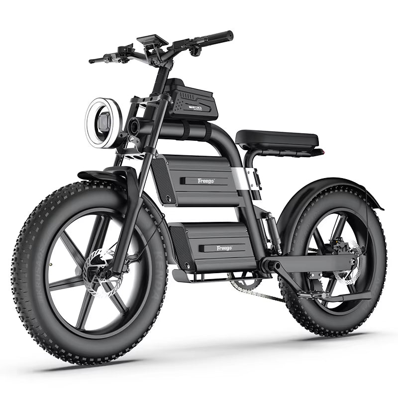 Freego E20 Dual Battery Electric Motorcycle Bike with adjustable Seat E20, Max Speed:37MPH,