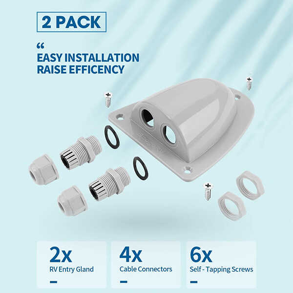 Gray Solar Weatherproof Double Cable Entry Gland