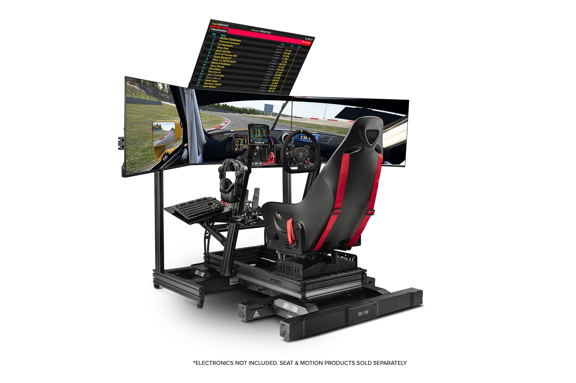 Next Level Racing NLR-E003 F-GT Elite Formula & GT Profile Simulator Cockpit - Front & Side Mount