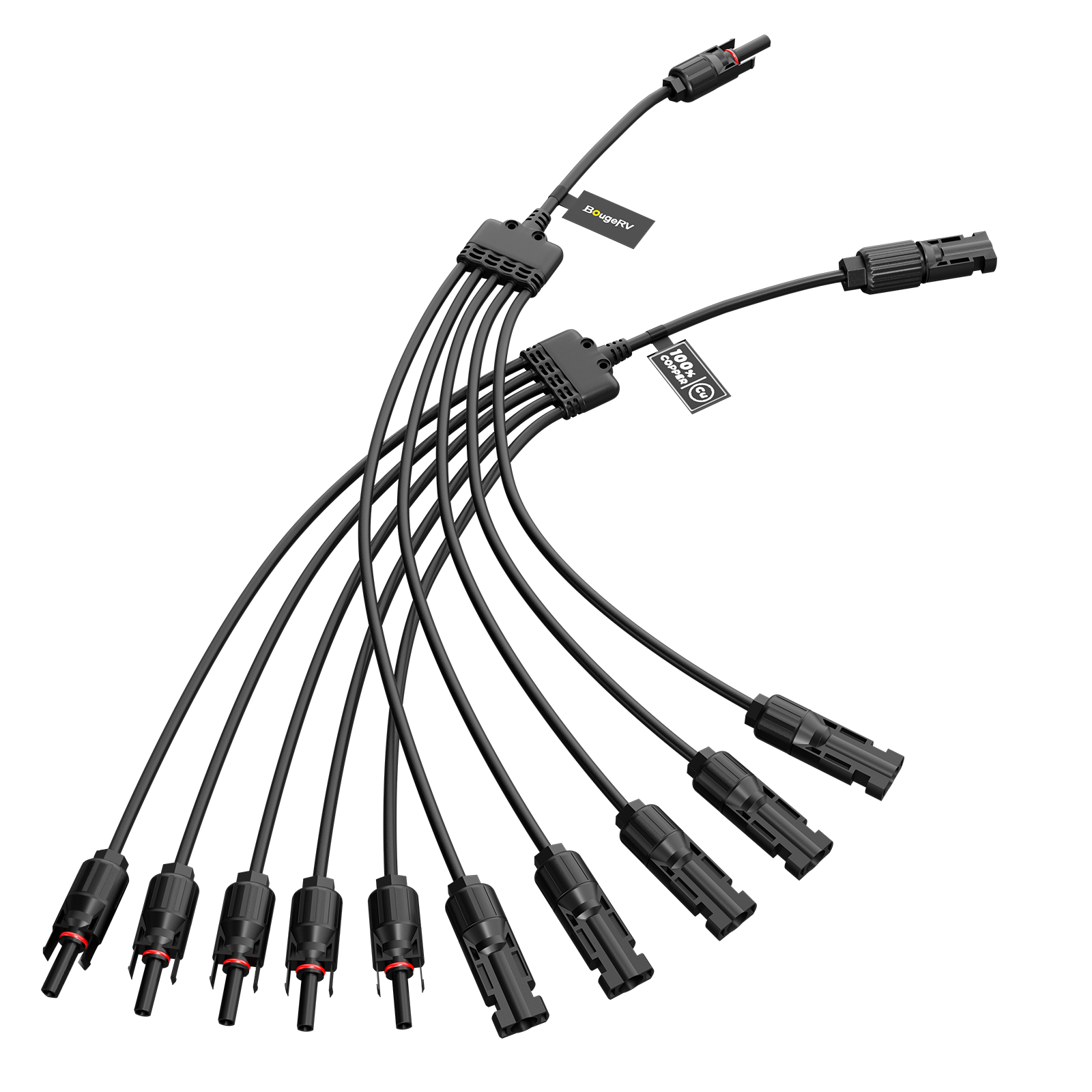 BougeRV Solar Panel Parallel Connectors 1 to 5 Solar Cable Wire