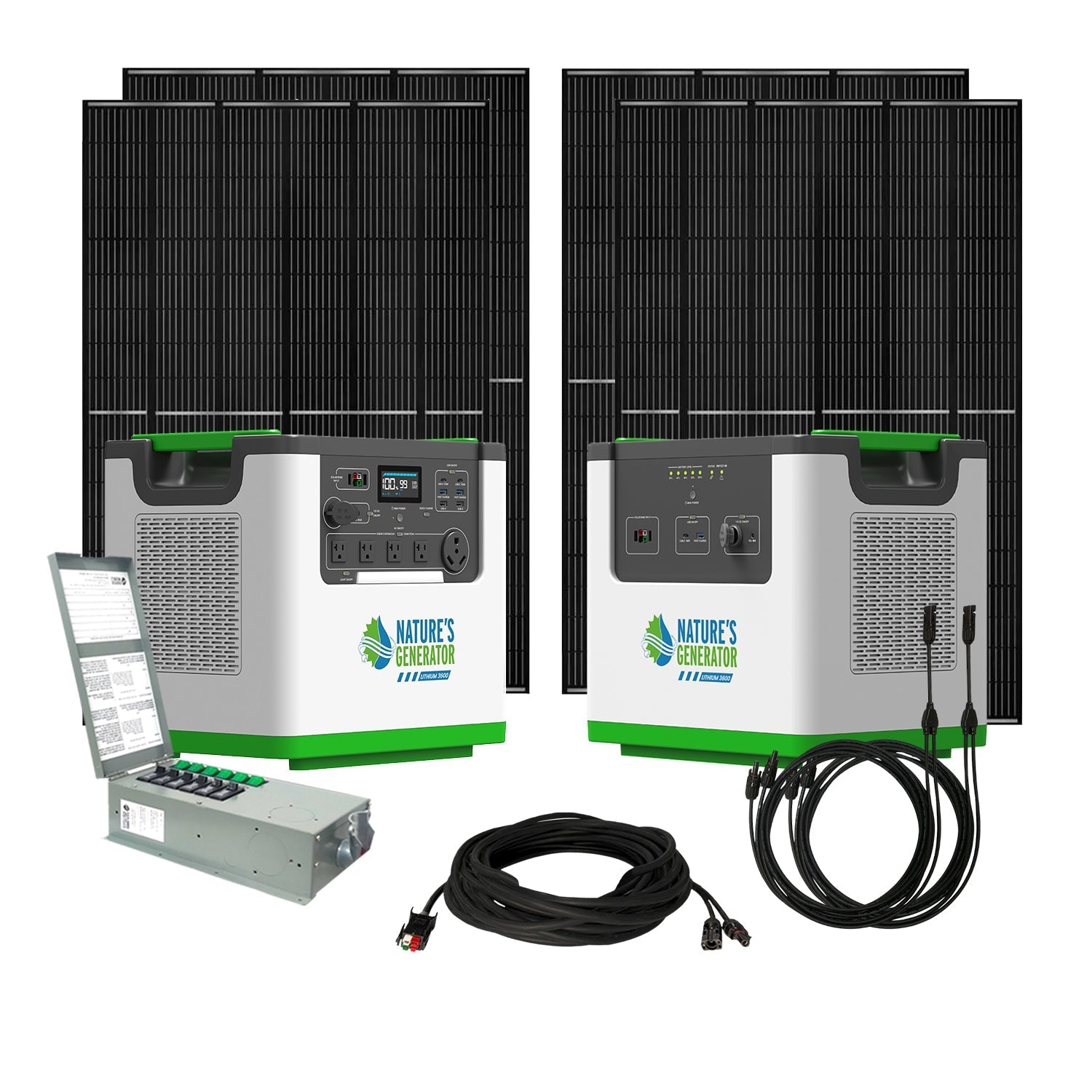 Nature's Generator Lithium 3600 Solar Generator and Transfer Switch