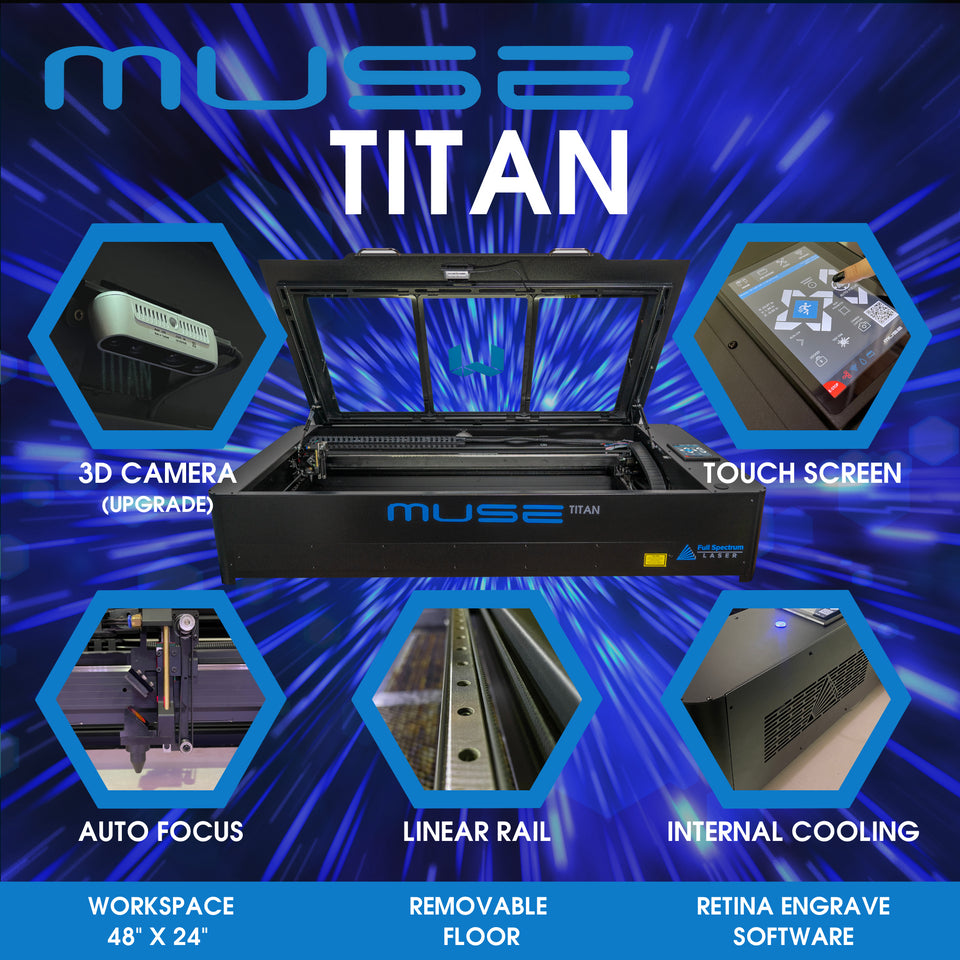 Muse Titan v3 48x24 CO2 Laser with AI 3D Camera MUSETITAN