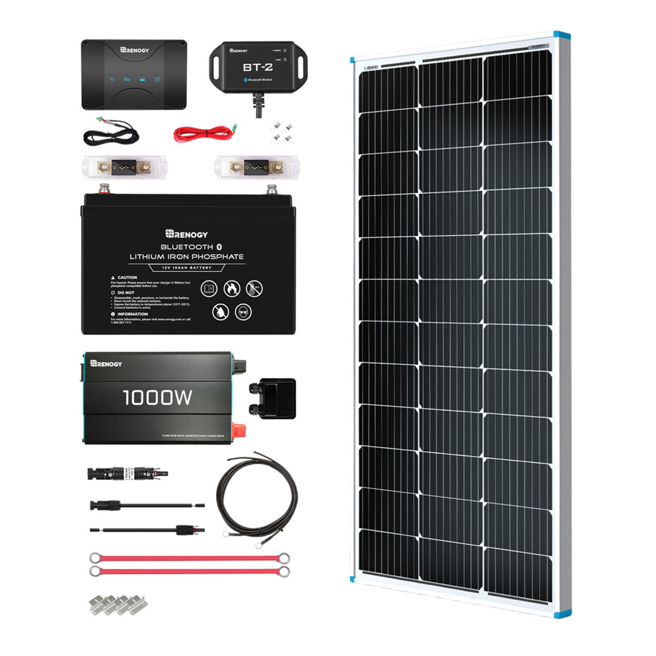 Renogy Energy 100W 12V Solar RV Kit SKU: RKIT100RT-D30D1