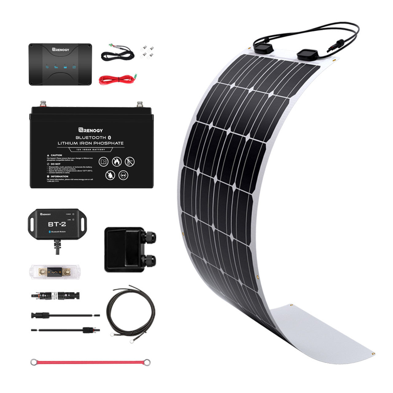 Renogy Energy 100W 12V Solar RV Kit SKU: RKIT100RT-D30D1