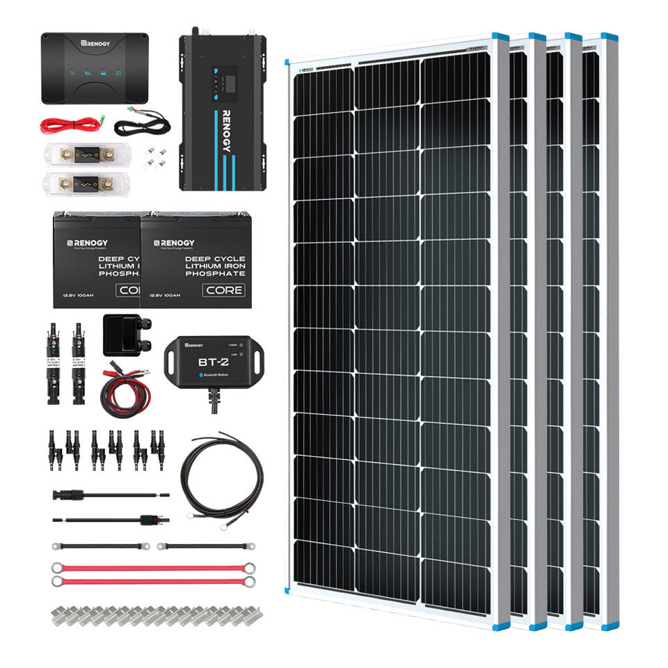 Renogy Energy 400W 12V Solar RV Kit SKU: RKIT400RT-D50D4