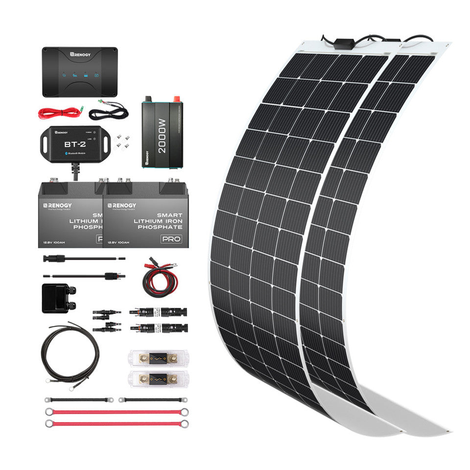 Renogy Energy 400W 12V Solar RV Kit SKU: RKIT400RT-D50D4