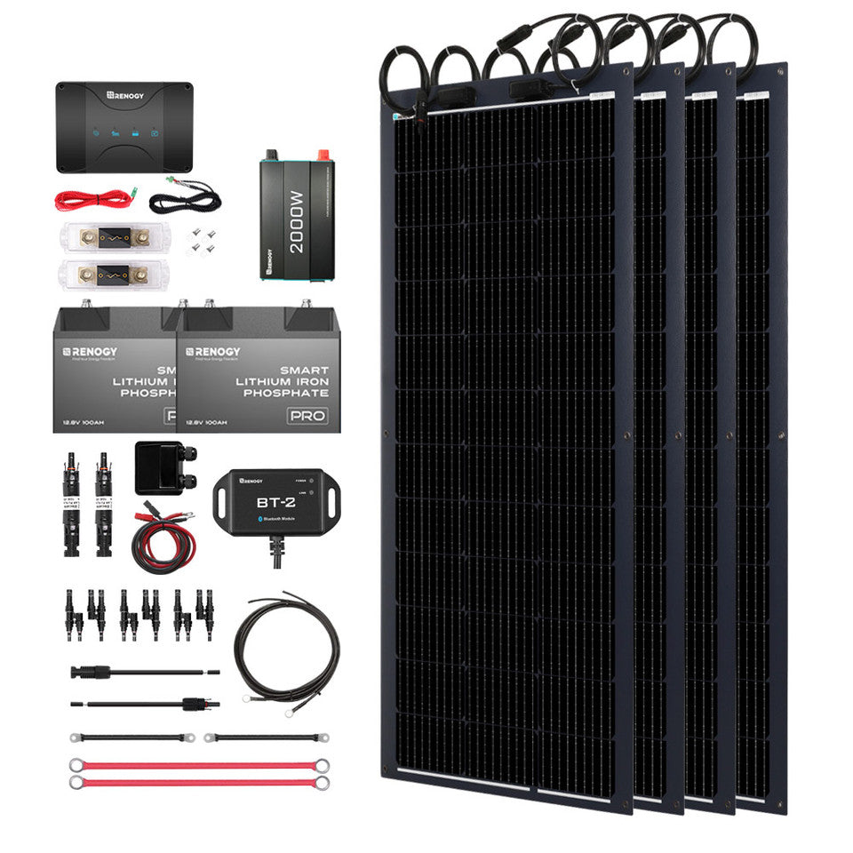 Renogy Energy 400W 12V Solar RV Kit SKU: RKIT400RT-D50D4