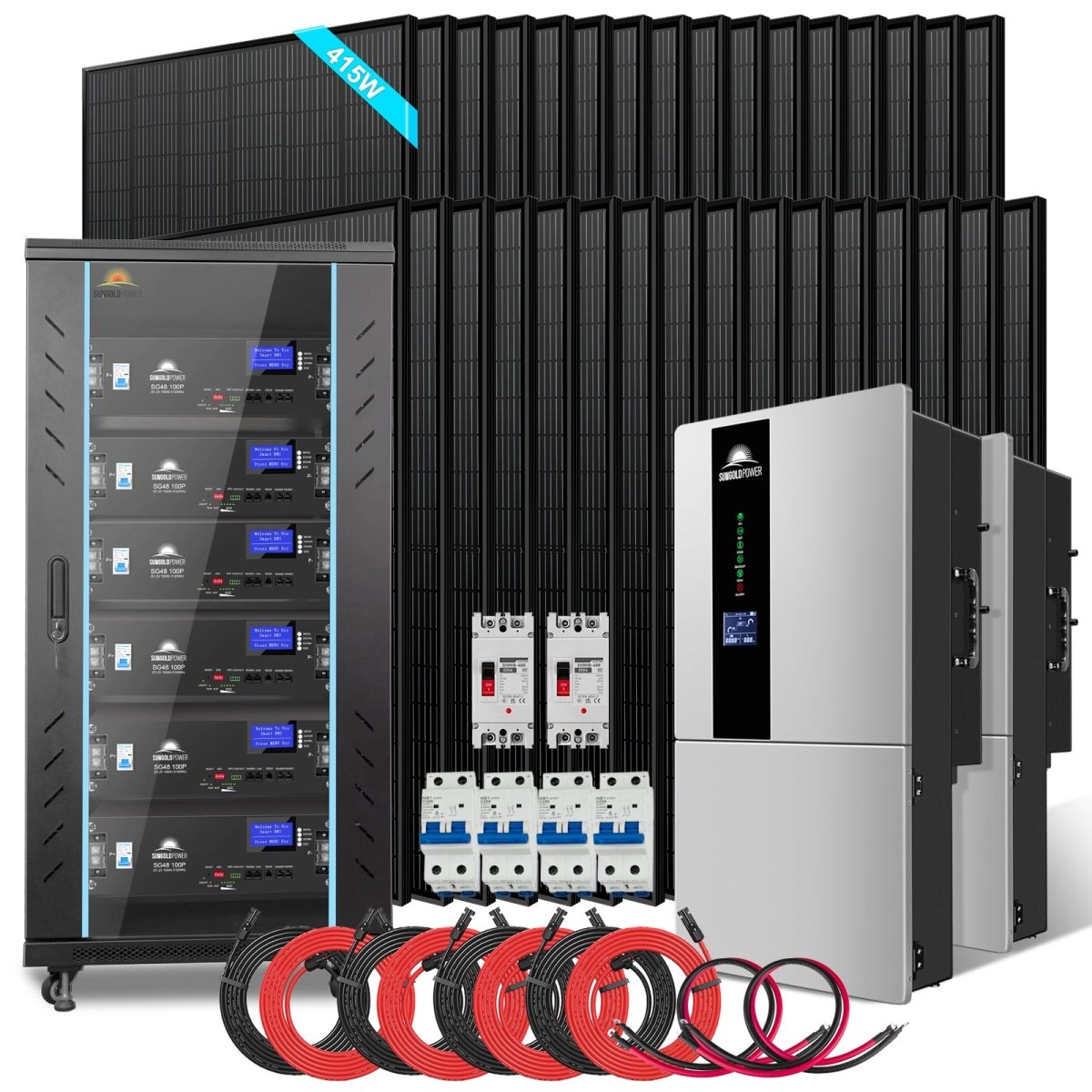 Hybrid Solar Kit 7.6KW 48V Split Phase 15.36KWH/30.72KWH Lithium Battery 415/ 500 Watt Solar Panel SGH-7.6N3E/ SGH-7.6DN6E