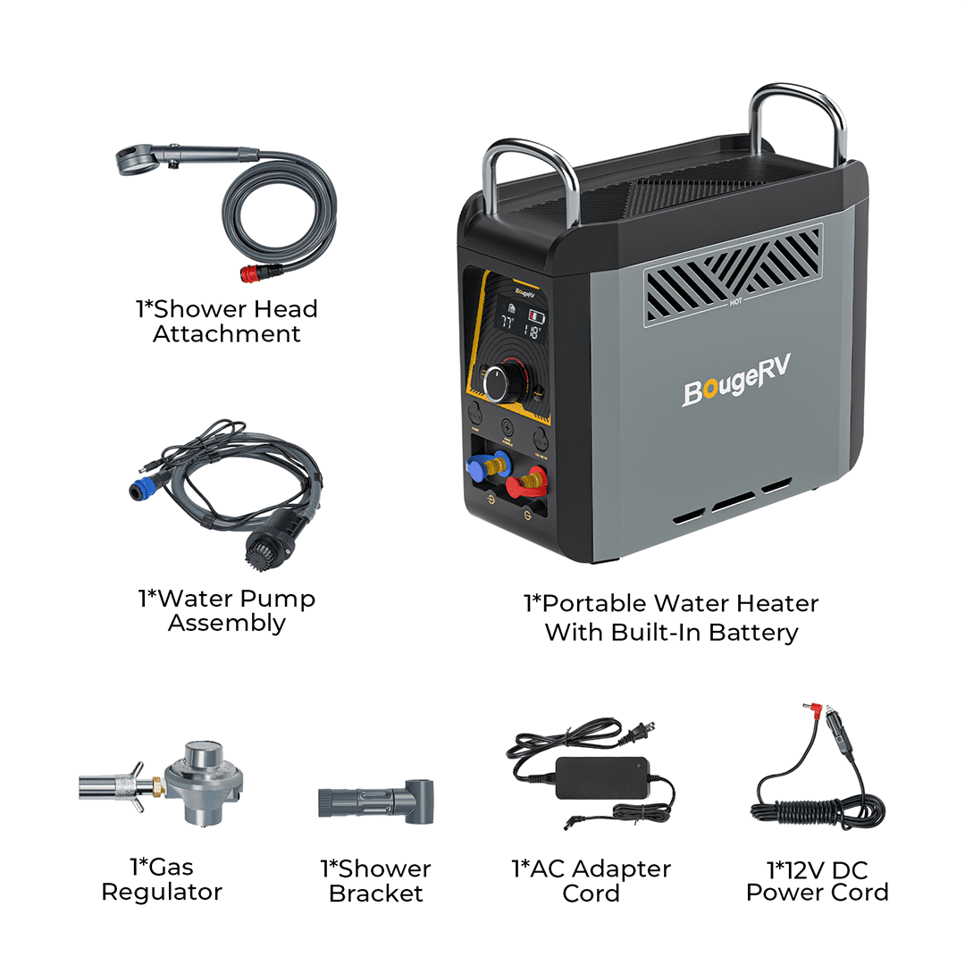 BougeRV Portable Propane Outdoor Camping Water Heater